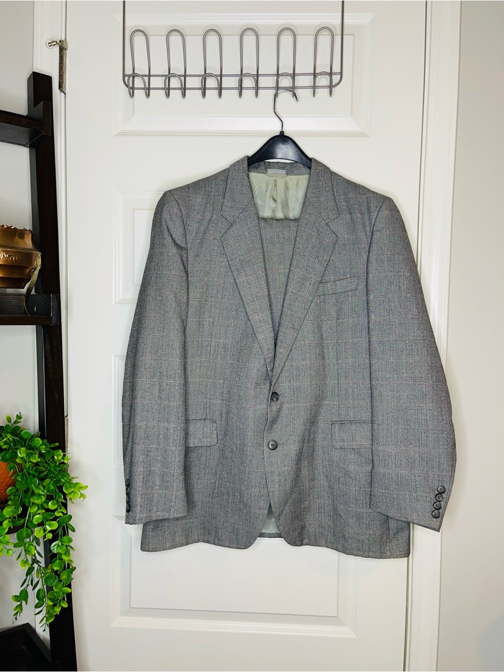 Oleg Cassini | Men’s 2pc Vtg. Glen Plaid Wood Suite